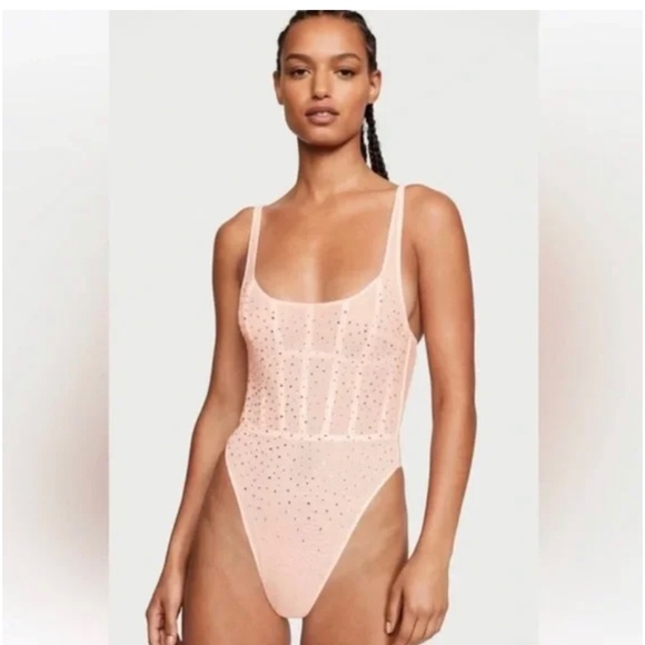 Victoria Secret Pink Rhinestone Corset Size M - Picture 2 of 5